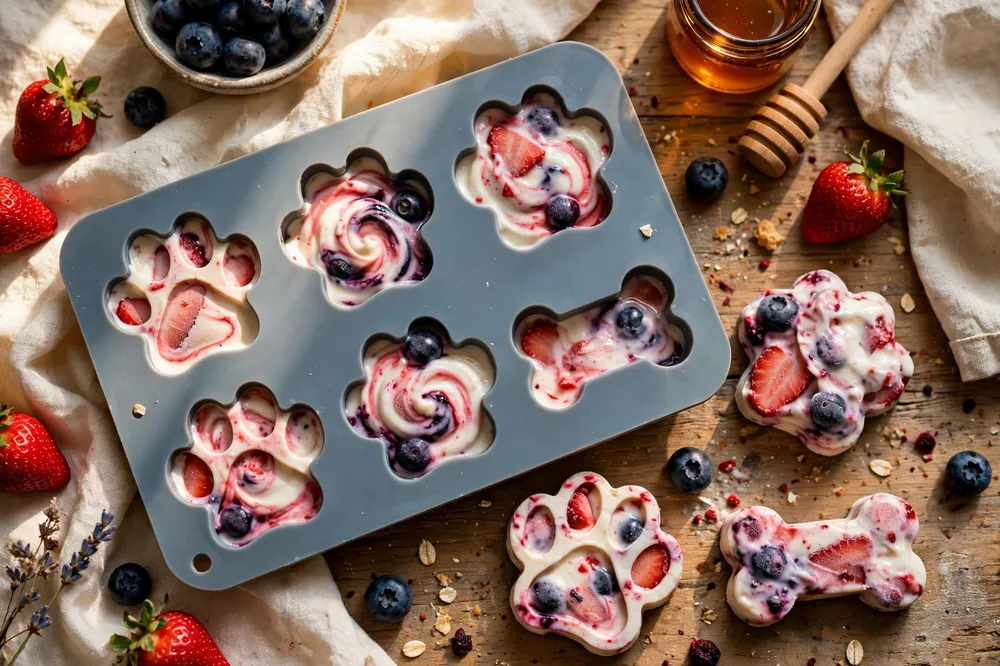 Yogurt and Berry Frozen Dog Treats